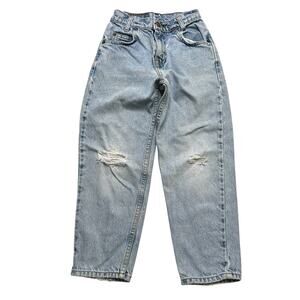 Vintage Levi’s 550 Orange tab Youth Relaxed Fit Jeans Light Wash Distressed Sz 7